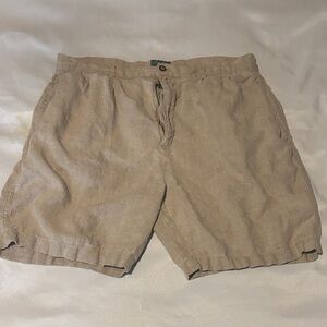 Men's Tan Linen Shorts